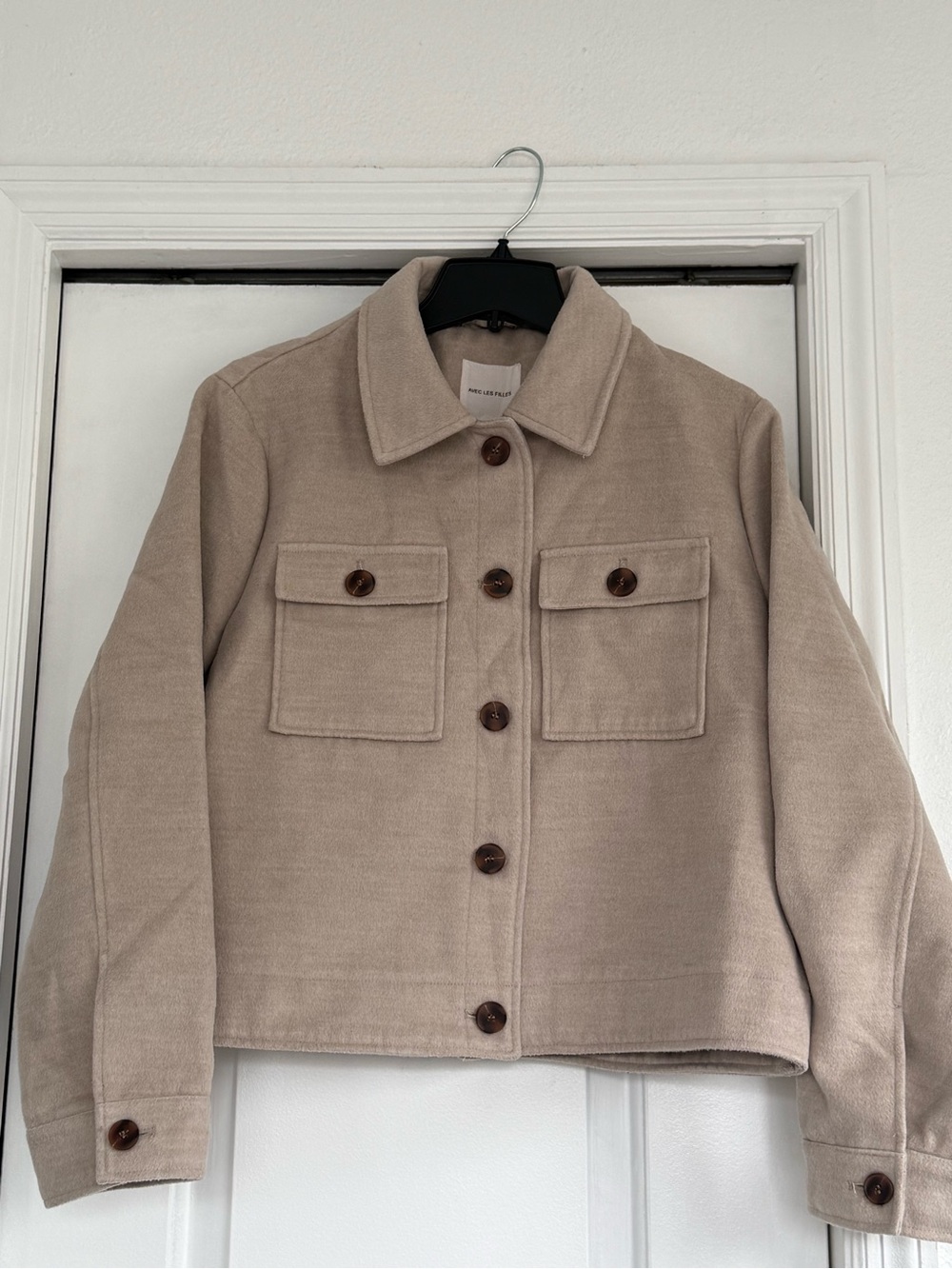Avec Les Filles Taupe Button-Front Utility Jacket